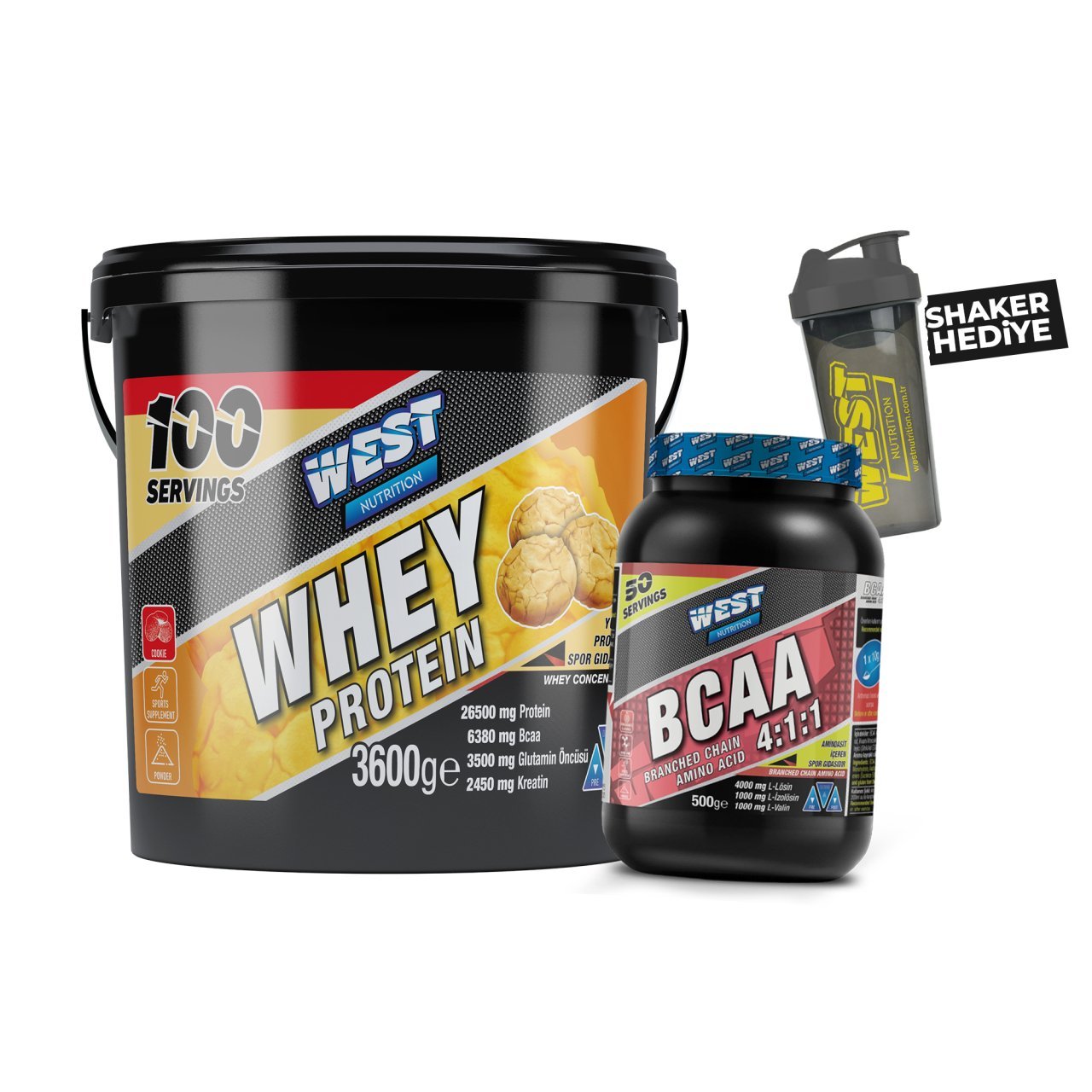 Whey Protein Tozu 3600 gram - BCAA 4:1:1 500 gram Paketi