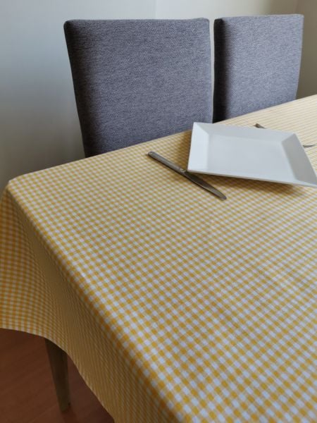 Masa Örtüsü, 170x170 Kareli Sarı