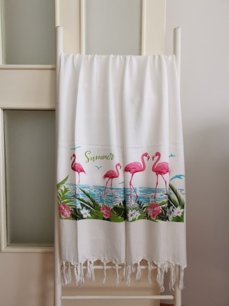 Peshtemal, Beach Towel, Flamingo Printed 4 $