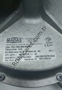 MADAS FRG/2MB MAX DN40 Emniyet Kapatmalı Filtreli Regülatör