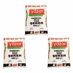 Yazar Kristal Toz Şeker 5 Kg x 3 Paket