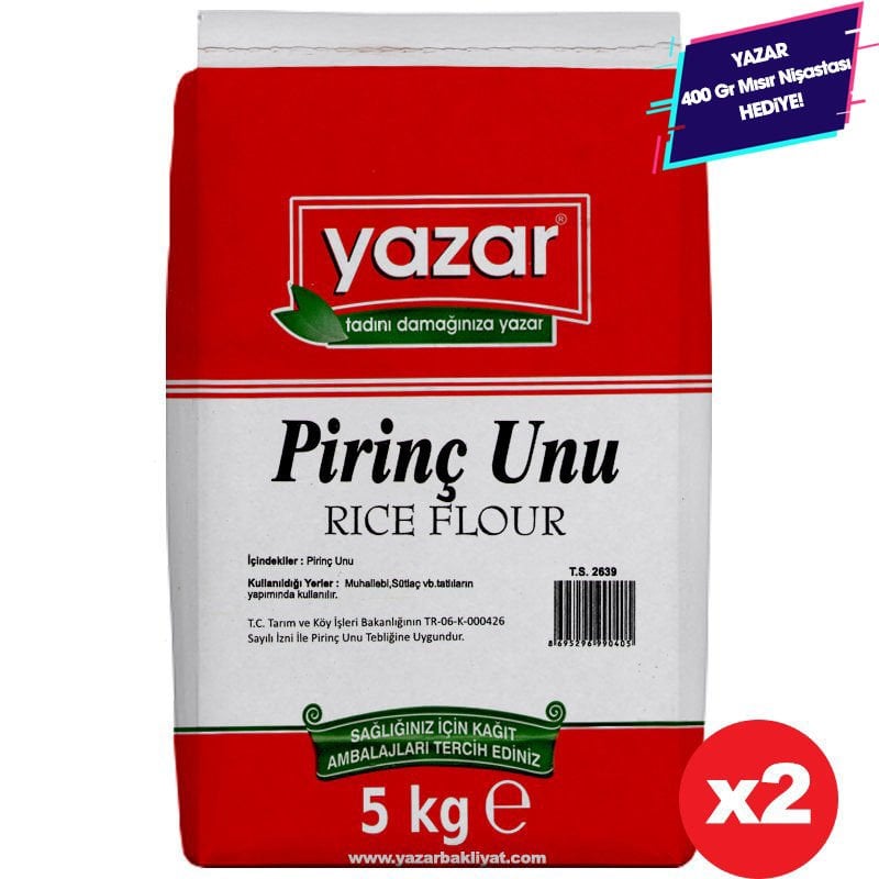 Yazar Pirinç Unu 5 Kg x 2 Paket