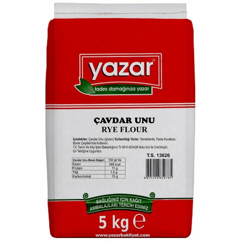 Yazar Taş Değirmende Öğütülmüş Çavdar Unu 5 Kg