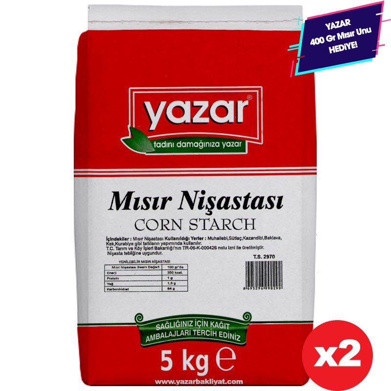 Yazar Mısır Nişastası 5 Kg x 2 Paket