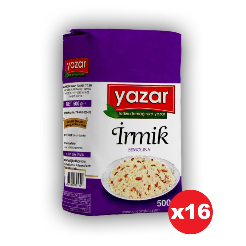 Yazar İrmik 500 Gr x 16 Paket