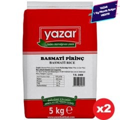 Yazar Basmati Pirinç 5 Kg x 2 Paket