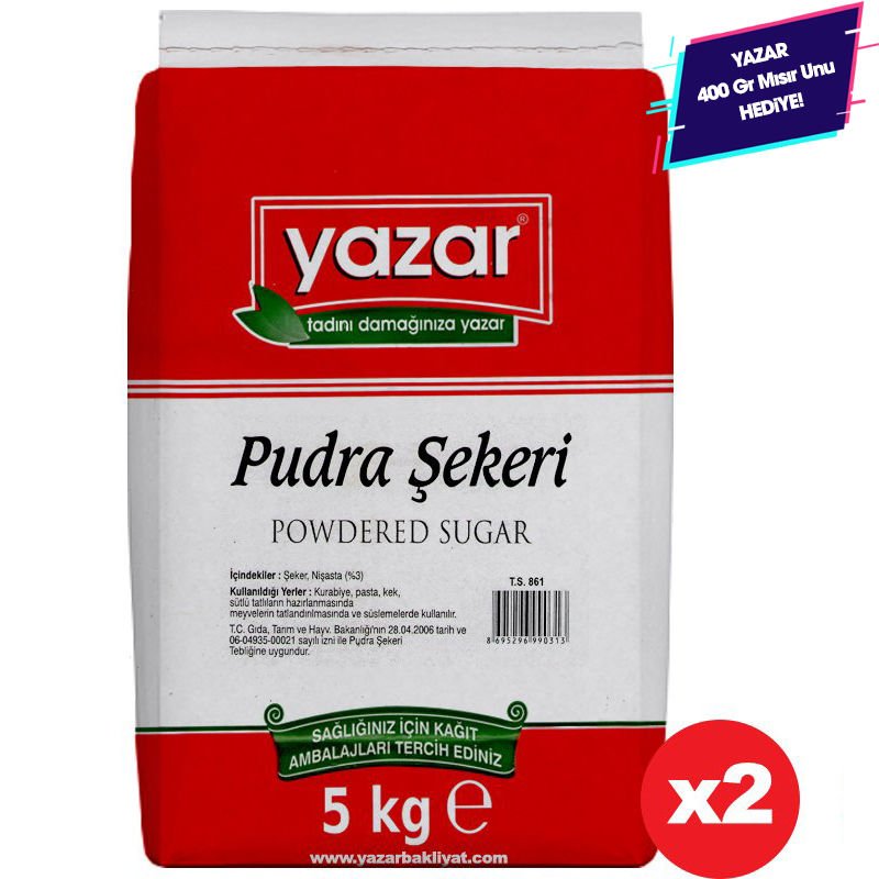 Yazar Pudra Şekeri 5 Kg x 2 Paket