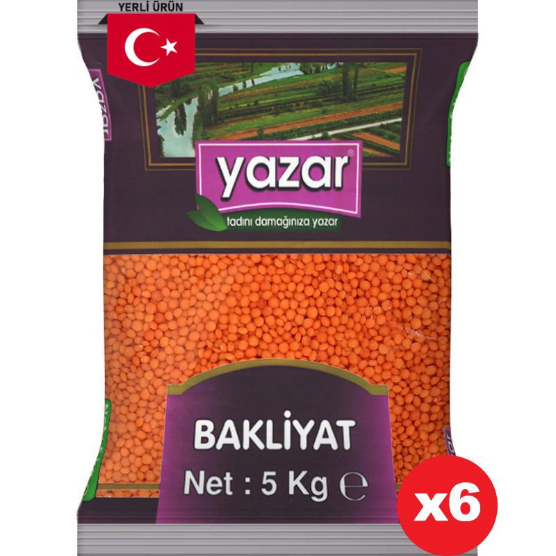 Yazar Kırmızı Mercimek 5 Kg x 6 Adet