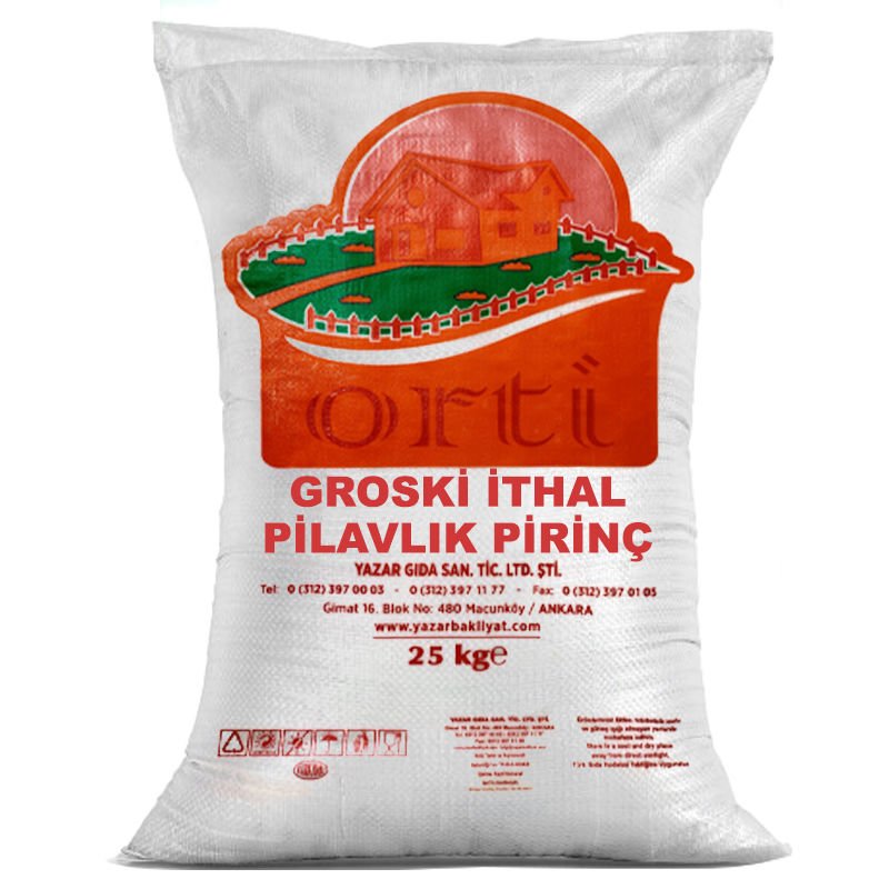 Orti Ucuz Groski İthal Pilavlık Pirinç 25 Kg.