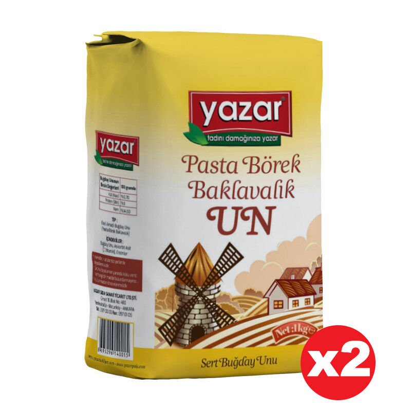 Yazar Pastalık Böreklik Baklavalık Çok Amaçlı Un 1 Kg x 2 Paket