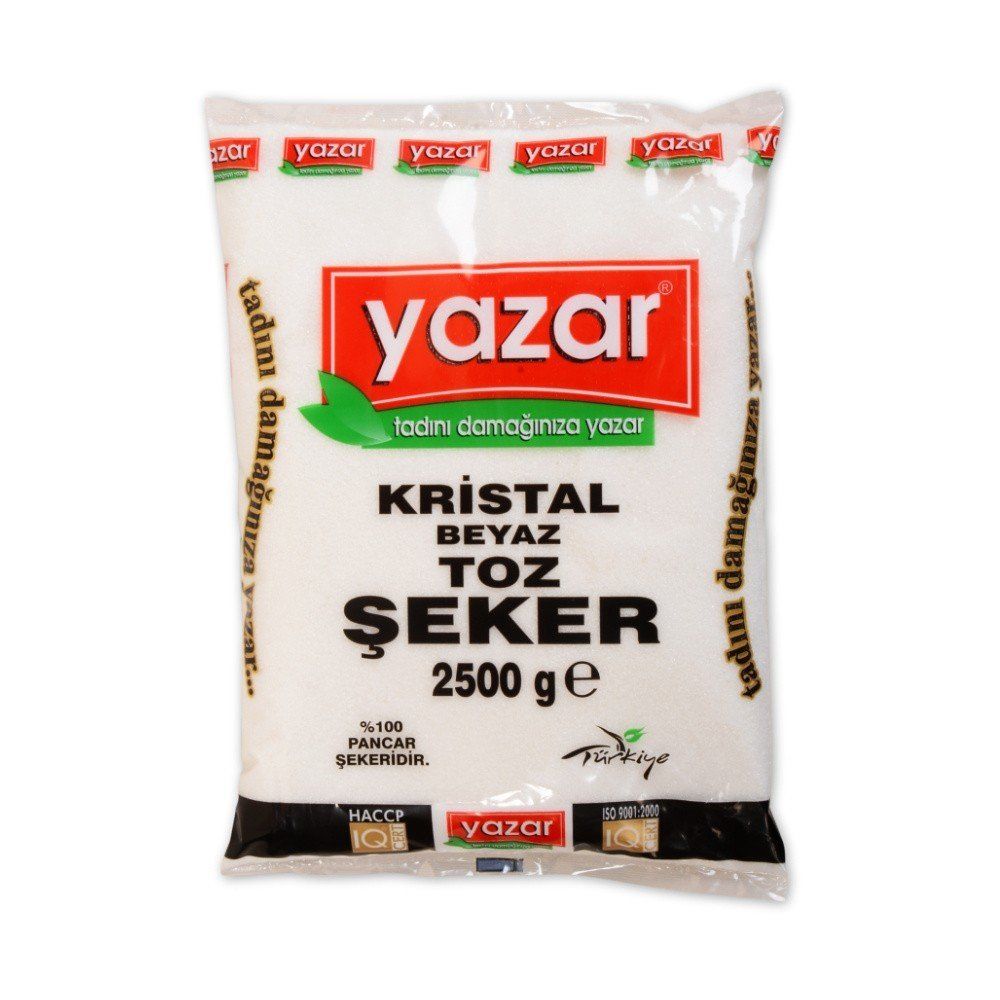 Yazar Kristal Toz Şeker 2,5 Kg x 6 Paket