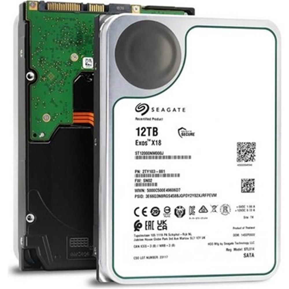 SEAGATE Exos EnterPrise X18 12TB 7200rpm 256MB Sata3 NAS 3.5'' Harddisk (ST12000NM000J)