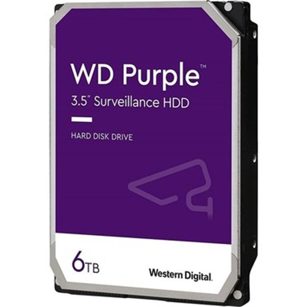 WESTERN DİGİTAL Purple 6TB 5400rpm 64MB Sata3 7/24 Güvenlik 3.5'' Harddisk (WD60PURZ)