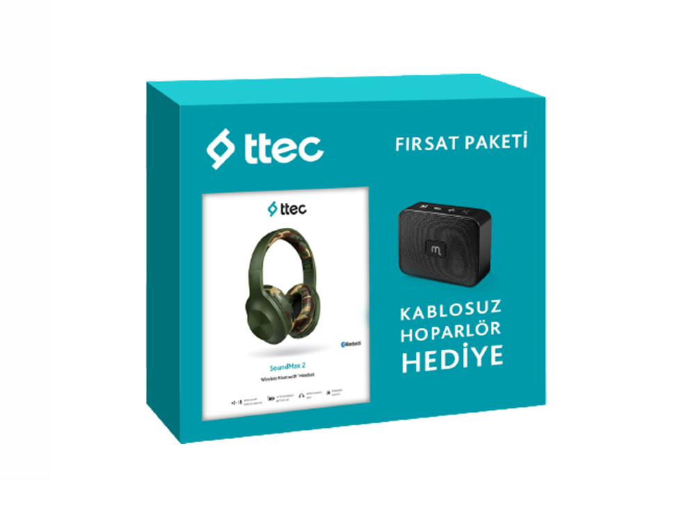 Ttec Kablosuz Müzik Fırsat Paketi: SoundMax 2 Kulaklık + Mojue WS02 Hoparlör Yeşil