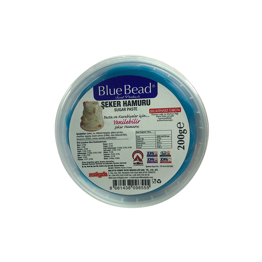 Blue Bead Şeker Hamuru Mavi 200 gr