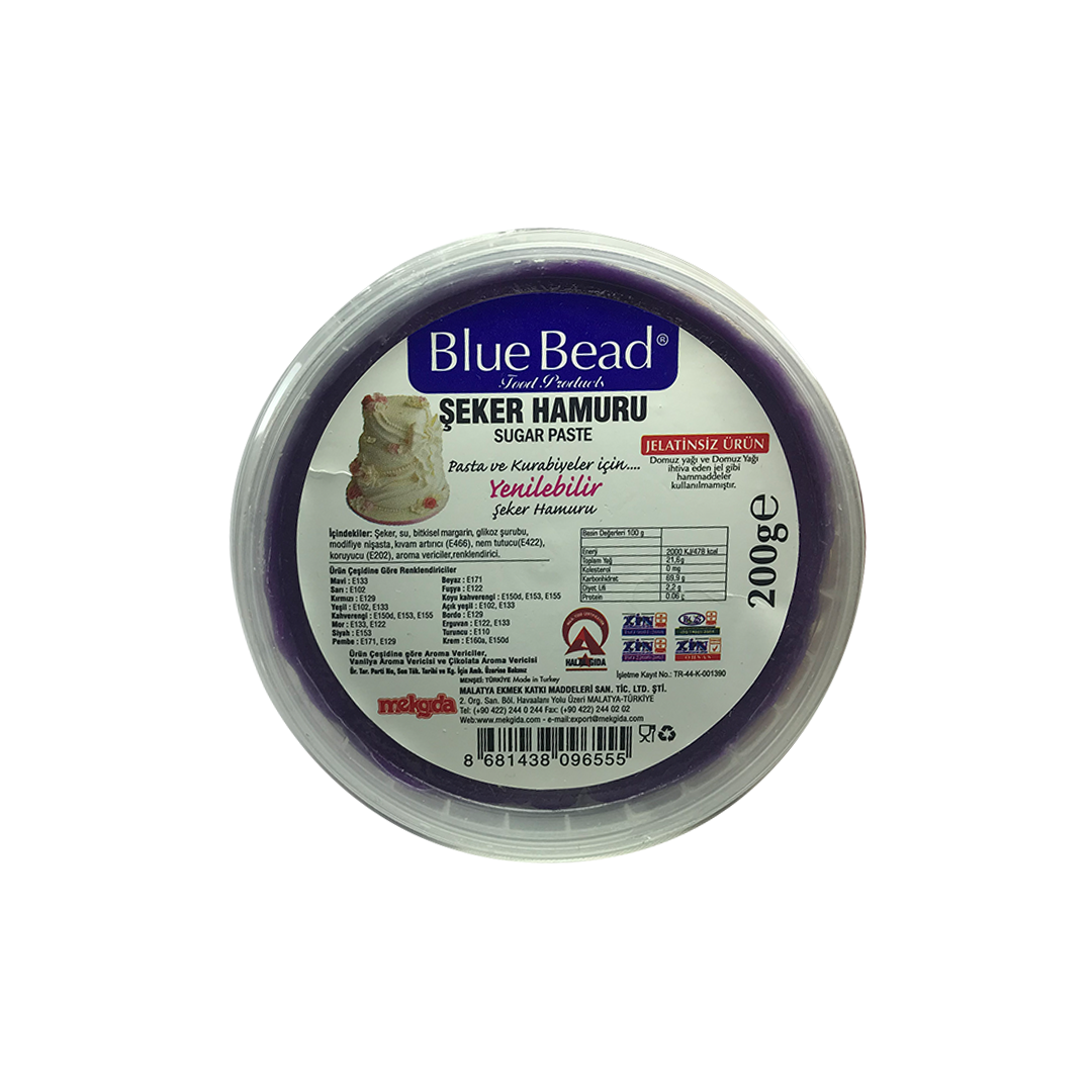Blue Bead Şeker Hamuru Mor 200 gr