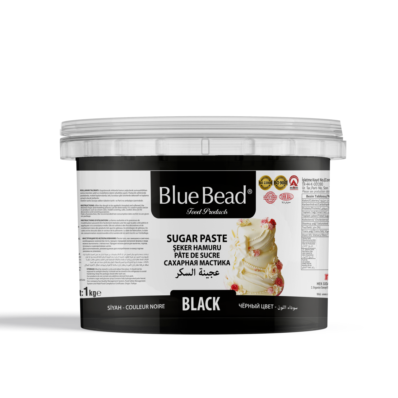 Blue Bead Şeker Hamuru Siyah 1 KG
