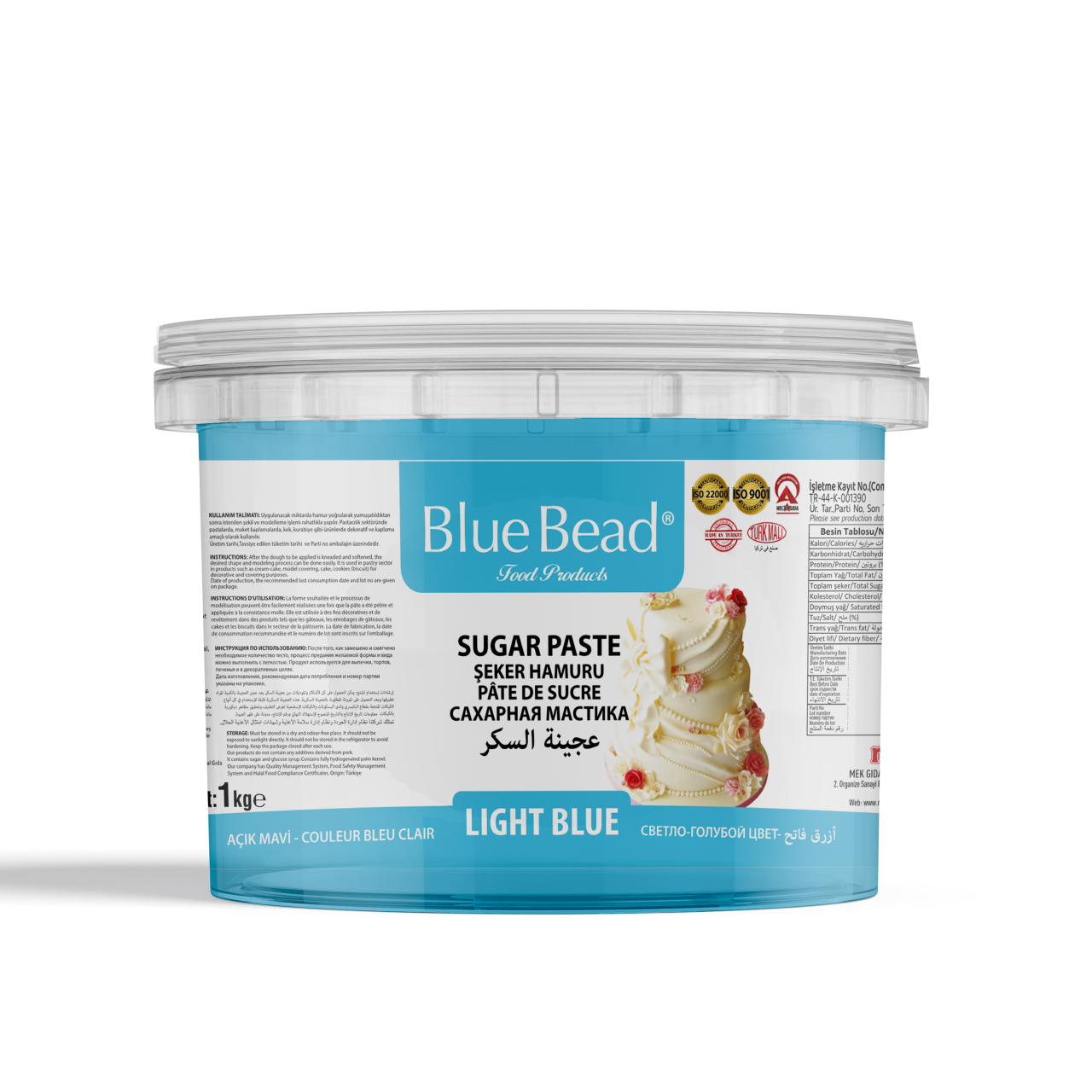 Blue Bead Açık Mavi Şeker Hamuru 1 KG