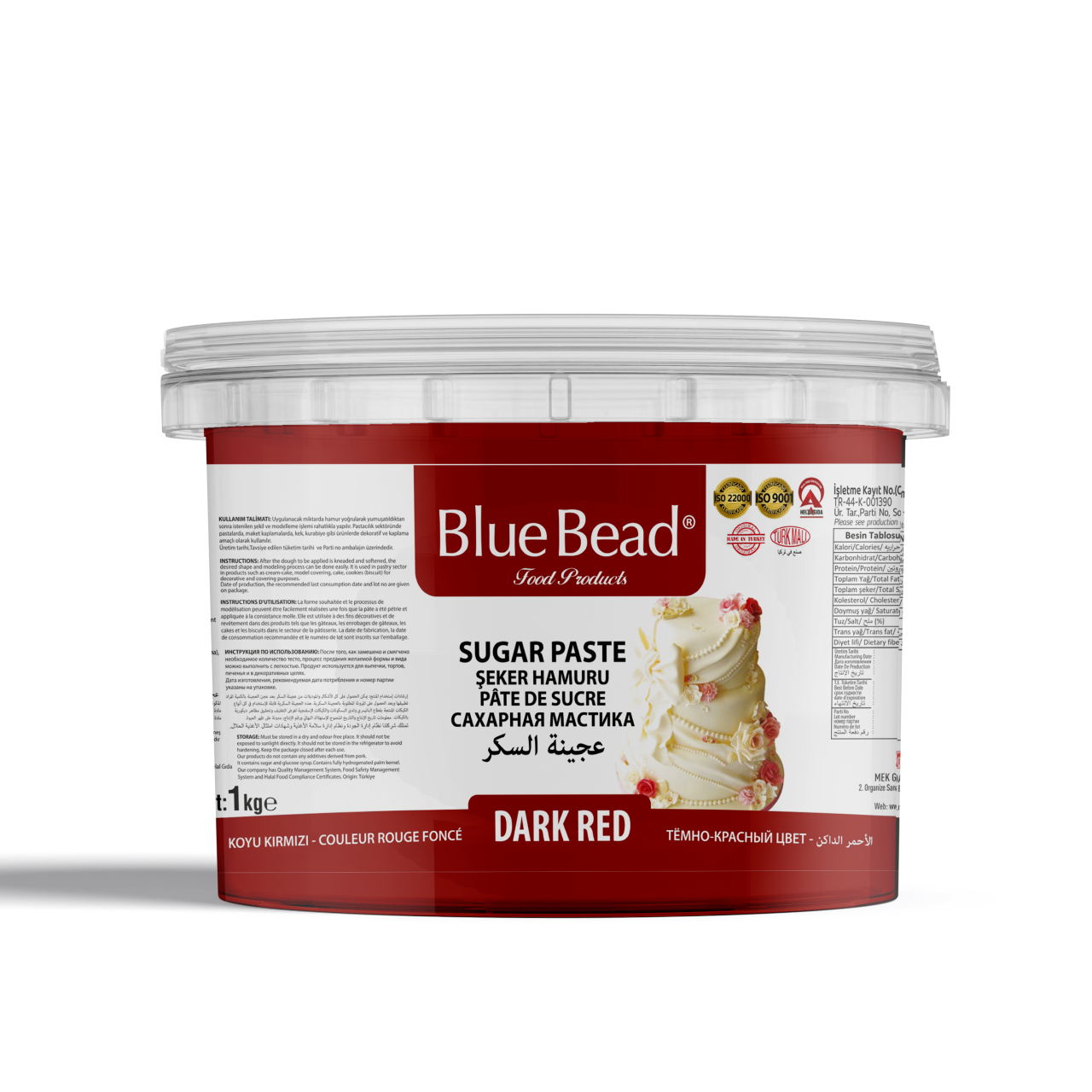 Blue Bead Koyu Kırmızı Şeker Hamuru  1 KG