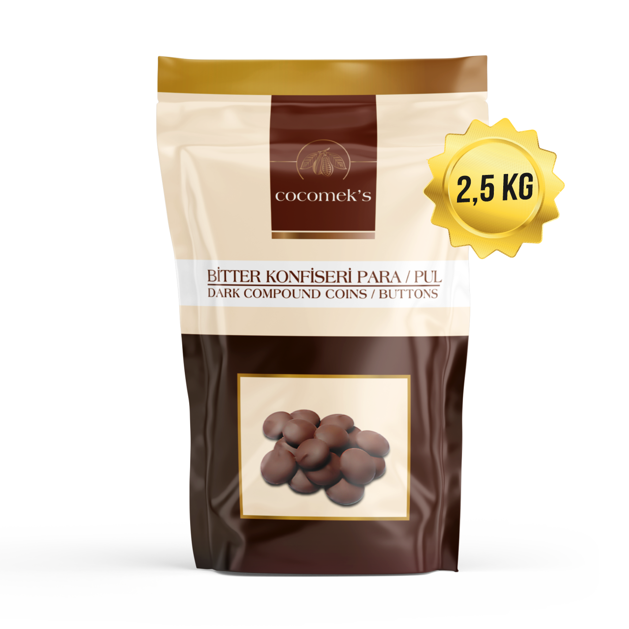 Cocomeks Bitter Konfiseri Para Pul Çikolata 2.5 KG