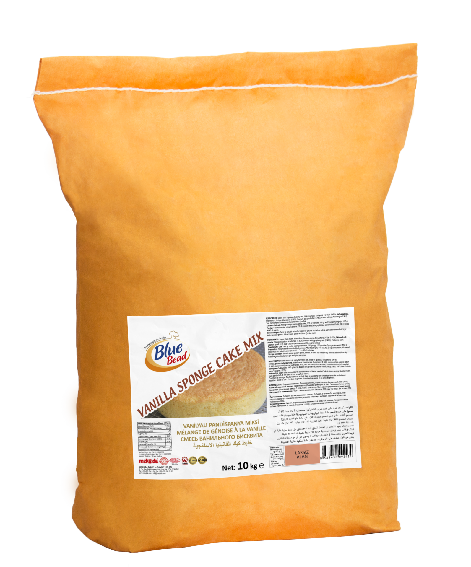 Blue Bead Vanilyalı Pandispanya Miksi 10 KG