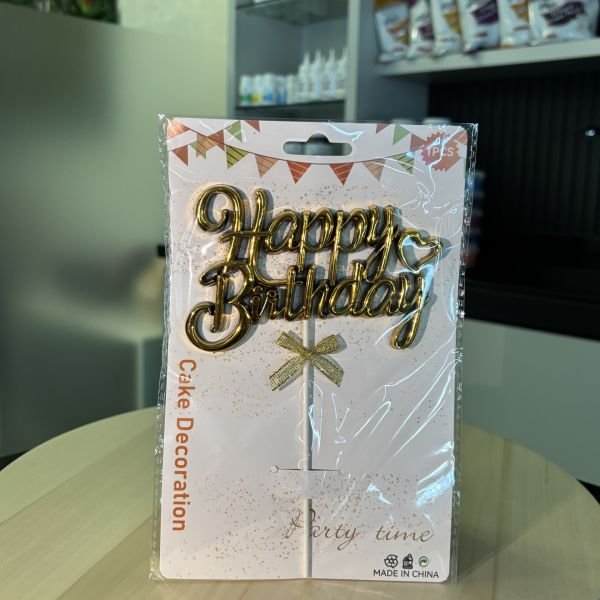 Happy Birthday Gold Pasta Süsü