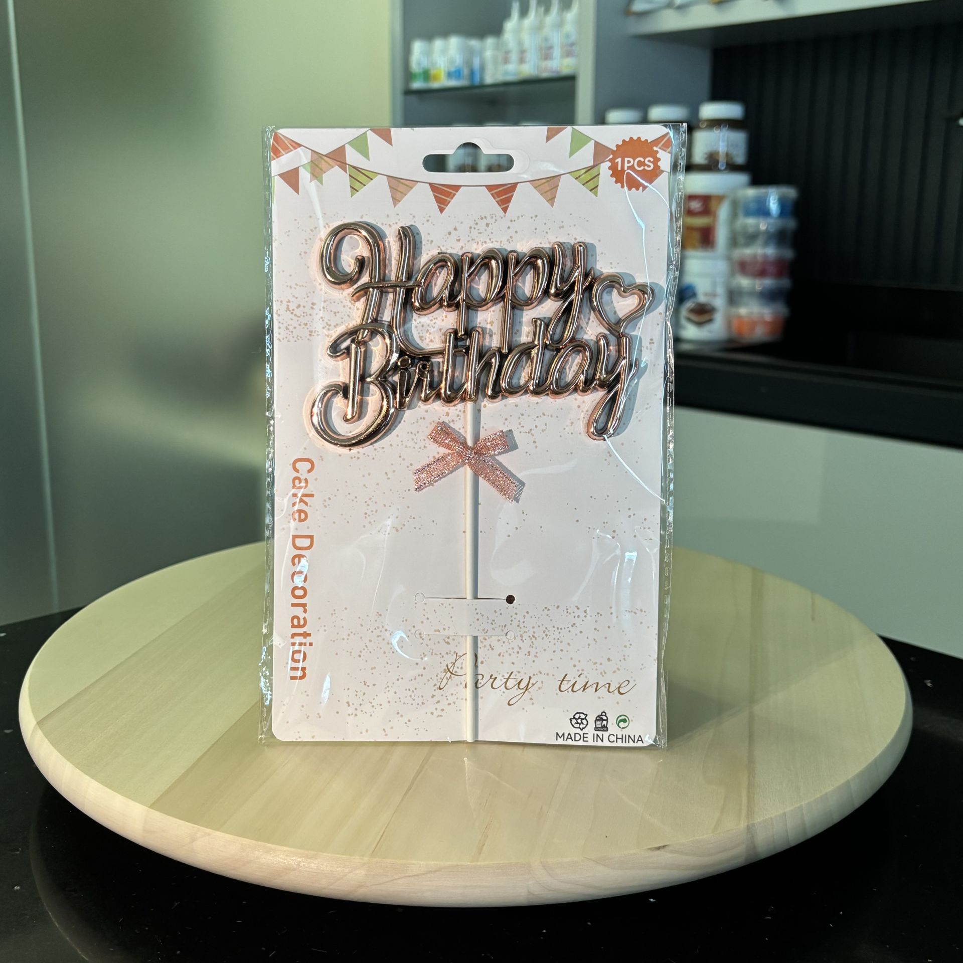 Happy Birthday Rose Gold Pasta Süsü