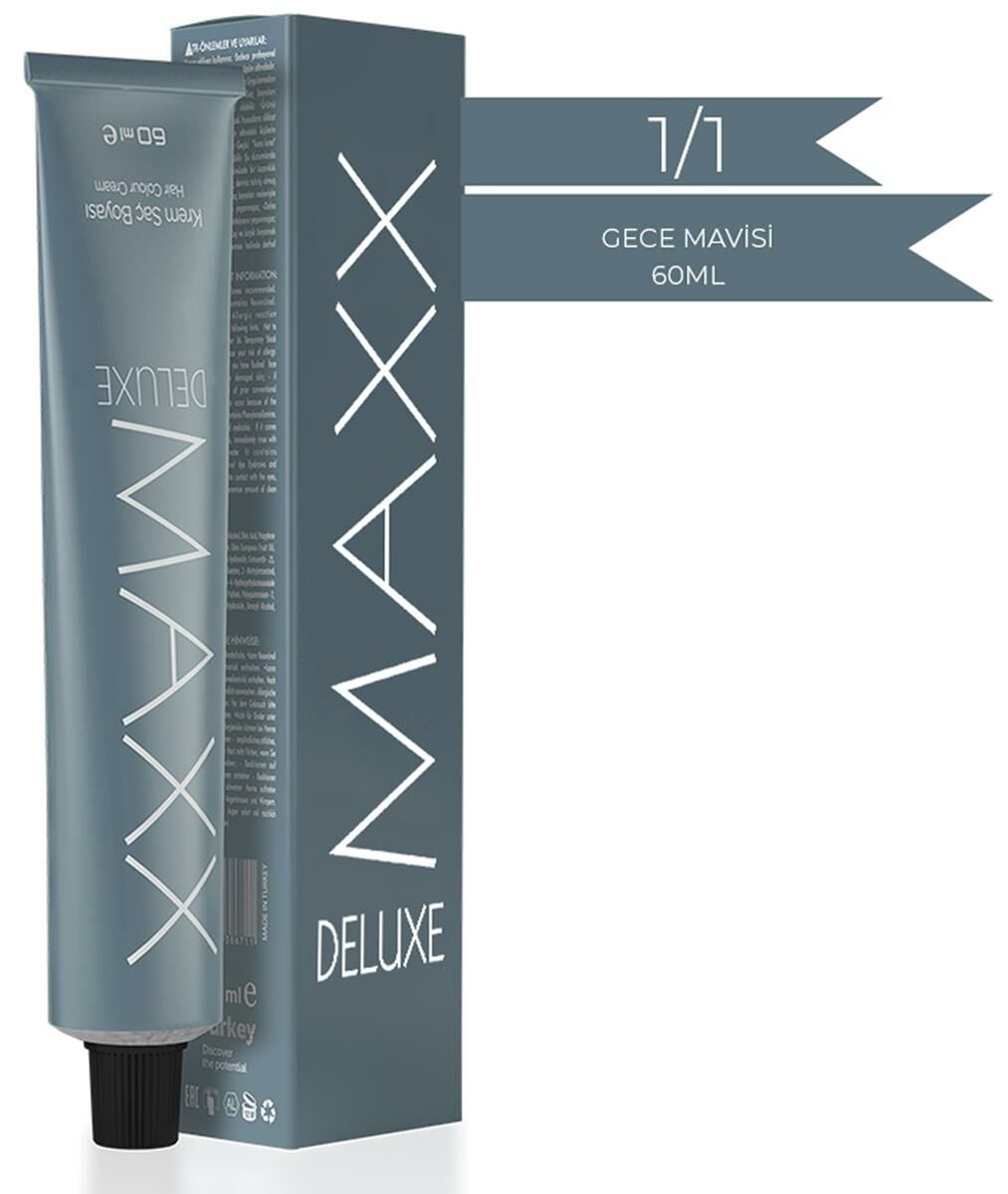 Maxx Deluxe Tüp Krem Saç Boyası 1.1 Gece Mavisi Krem 60 ml