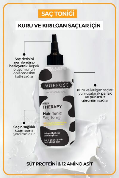 Morfose Milk Therapy Niacinamide ve Ceramide İçeren Nemlendirici Saç Bakım Toniği 300 ml