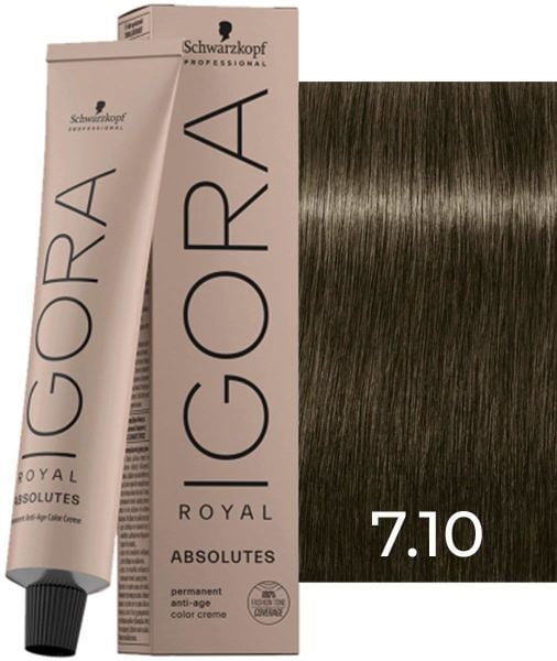 Schwarzkopf Igora Royal Absolutes Tüp Saç Boyası 7.10 Kumral Sandre Doğal 60 ml