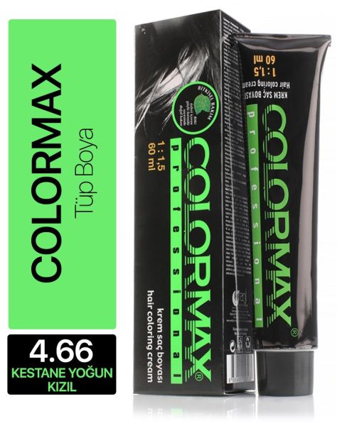 Colormax Tüp Saç Boyası 4.66 Kestane Yoğun Kızıl 60 ml