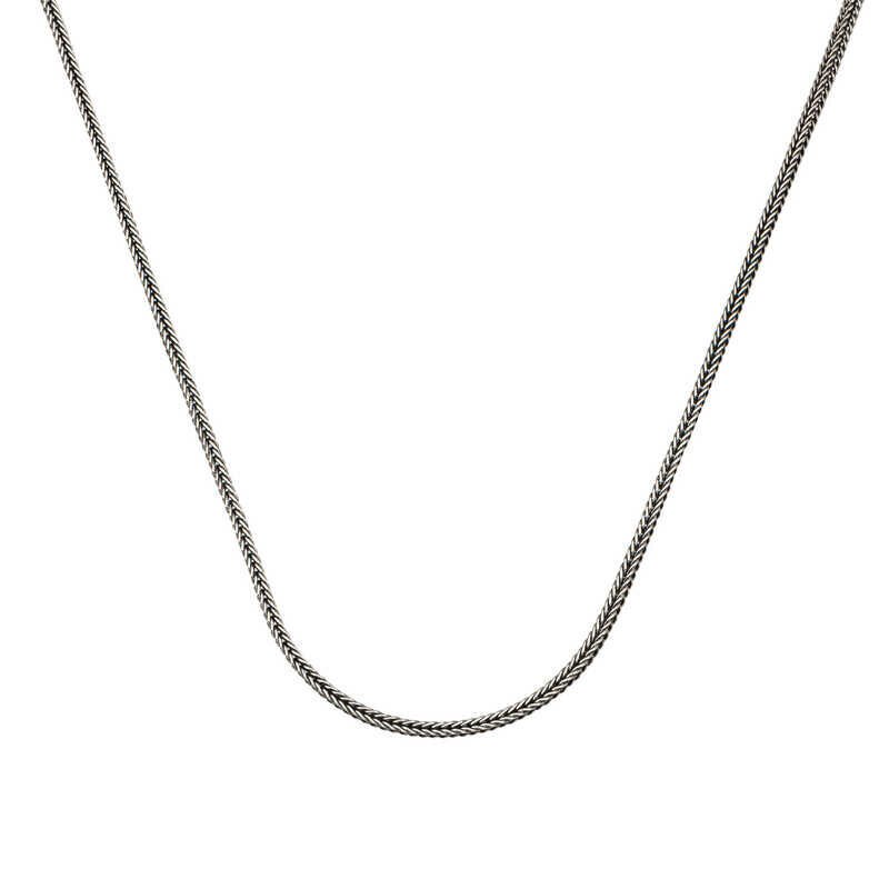 Gümüş 2 mm Tilki Kuyruğu 60 Cm Zincir