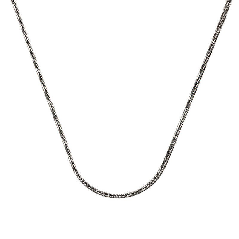 Gümüş 2 mm Tilki Kuyruğu 55 Cm Zincir