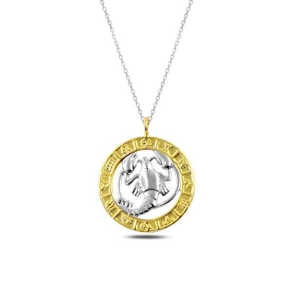 925 Ayar Gümüş Gold Yengeç Burcu Kadın Gümüş Kolye