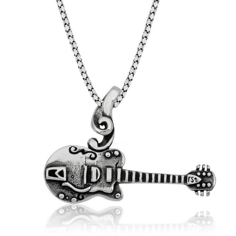 925 Ayar Gümüş Gitar Gümüş Kolye