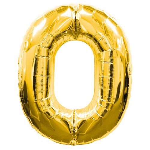 Parti Aksesuar 0 Rakamlı Folyo Balon Gold Renk 40 inç
