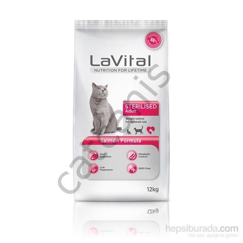 La Vital Cat Adult Sterilsed Salmon Kısırlaştırılmış Somonlu Yetişkin Kedi Maması 12 Kg