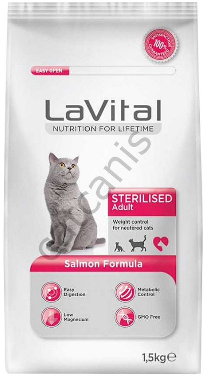 La Vital Cat Adult Sterilsed Salmon Kısırlaştırılmış Somonlu Yetişkin Kedi Maması 1,5 Kg