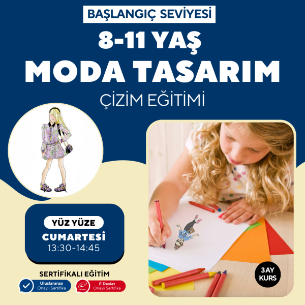 8-11 Yaş Moda Tasarımı Çizim Eğitimi(Yüz Yüze)