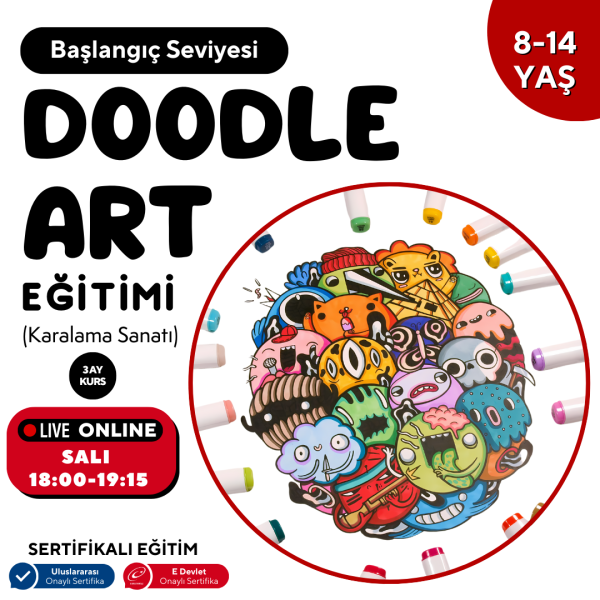 Doodle Sketching Art Eğitimi- Karalama Sanatı Eğitimi (8-14 Yaş)