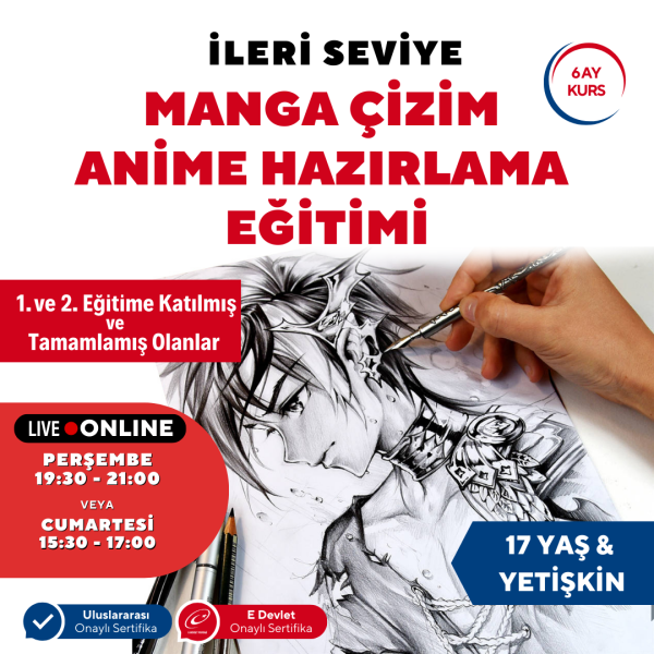 Manga Çizim ve Anime Hazırlama Eğitimi (İleri Seviye)(17 Yaş ve Yetişkin)