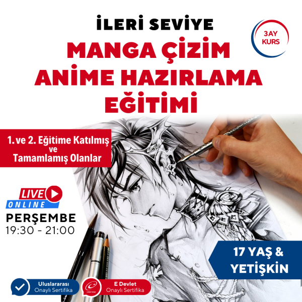 Manga Çizim ve Anime Hazırlama Eğitimi (İleri Seviye)(17 Yaş ve Yetişkin)