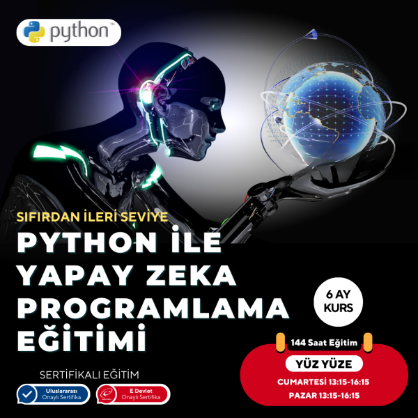 Python ile Yapay Zeka Programlama Eğitimi (Yüz Yüze)