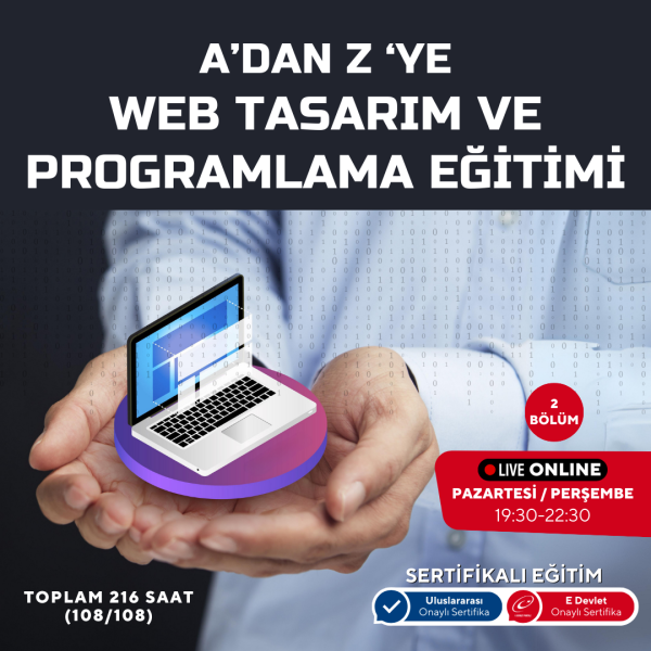 A’dan Z ‘ye Web Tasarım ve Programlama Eğitimi (Online)