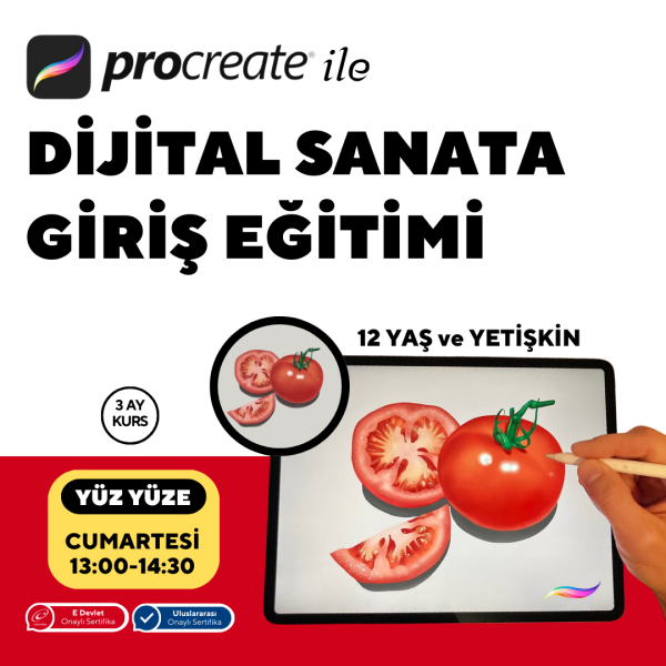 Procreate ile Dijital Sanata Giriş Eğitimi (+12 Yaş ve Yetişkin)- Yüz Yüze