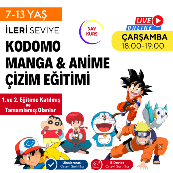 Kodomo Manga & Anime Çizimi Eğitimi (7-13 Yaş) - İleri Seviye