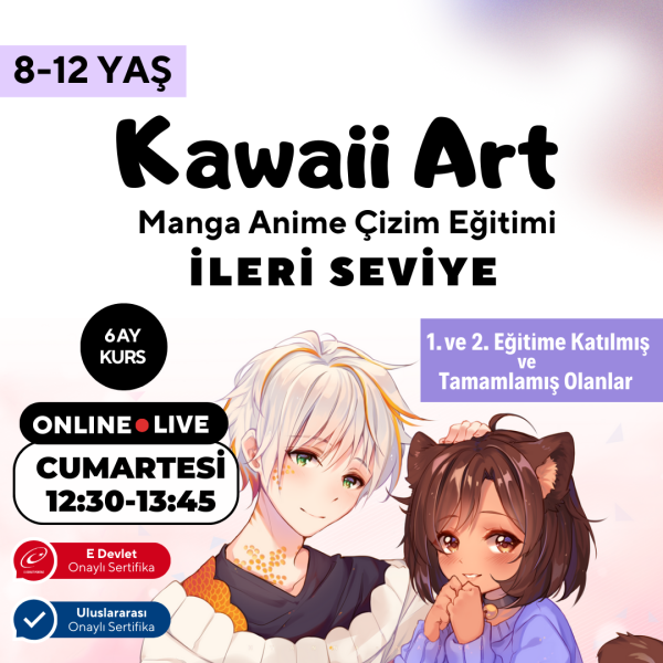 Kawaii Art Çizim Eğitimi İleri Seviye (8-12 Yaş)