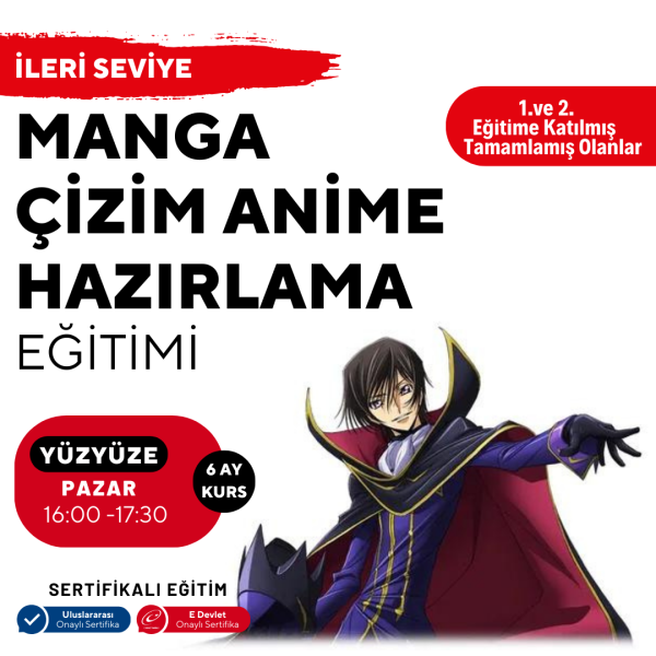 Manga Çizim ve Anime Hazırlama Eğitimi (İleri Seviye)(10-16 Yaş) - Yüz Yüze