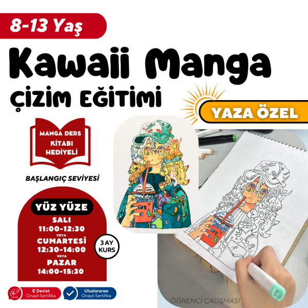 Kawaii Manga Çizim Eğitimi (8-13 Yaş) - Yüz Yüze