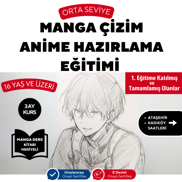 Manga Çizim Ve Anime Hazırlama Eğitimi(Orta Seviye) -Yüz Yüze ( + 16 ve Yetişkin)